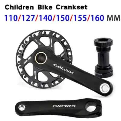 Children MTB Bicycle Crankset 160/155/150/140/127/110mm Kid's Integrated Cranks - Image 1 of 4