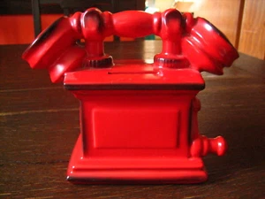 oryginalna Goebel Sparkasse Skarbonka Etui oszczędnościowe Czerwony telefon Bardzo dobrze zachowany - Zdjęcie 1 z 4