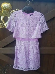 Ladies Lacy Lilac Coloured Dress Size 8 From Top Shop Great Condition. - Picture 1 of 3