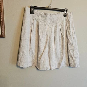 Banana Republic Leinenmischung plissiert Flachs beige Shorts Medium mit seitlichem Reißverschluss - Bild 1 von 7
