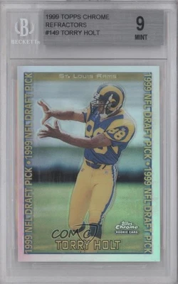 1999 Topps Chrome NFL Draft Pick Refractor Torry Holt #149 BGS 9 MINT Rookie RC - Image 1 of 2