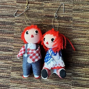 Vintage Hong Kong Raggedy Ann & Andy Puppe Ornamente - Bild 1 von 12