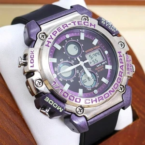 SEIKO ALBA Hyper Tech 1353 Ana Digi Chronograph Quartz Watch 45mm Purple - Picture 1 of 10