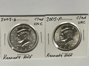 2005 P&D Kennedy Half Dollar 2 Kursmünzensatz Stempelglanz US Mint kostenloser Versand - Bild 1 von 11