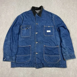 Vintage 60s Montgomery Ward Powr House Denim Chore Jacket Mens Large Workwear - Picture 1 of 8