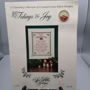 Vintage Cross Stitch Patterns, Tidings and Joy L163, Sue Hillis Designs 1998 - Picture 1 of 2