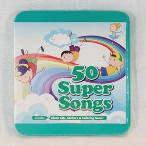 50 Super Songs Preformed By The Sunshine Kids (CDs, 2016) Stickers Coloring Book - Picture 1 of 11