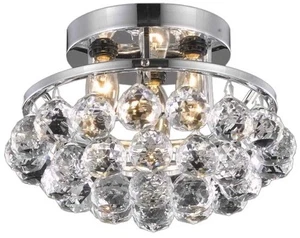 Flush-Mount Ceiling Light CORONA Contemporary 3-Light Chrome Steel Royal-Cut - Picture 1 of 1