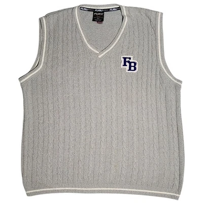 Vintage FUBU Sweater Vest Mens Size XXL Gray Preppy Stripes Cable Knit 90s Y2K - Image 1 of 4