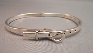 Sterling SIlver Hinged Buckle Bangle Bracelet Mexico CII - Picture 1 of 6