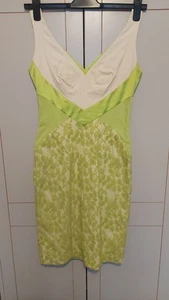 Hybrid Size 12 Lime Green & Cream Dress. Bodycon. Small 12, would fit size 10 - Picture 1 of 5