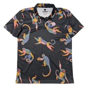 Duvin Have A Day Golf Poloshirt Monkey Print Herren Gr. Medium Schwarz Kurzarm - Bild 1 von 9