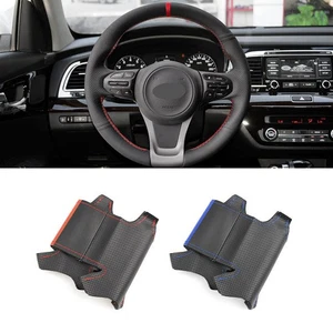 Hand Sewn Steering Wheel Leather Cover For Kia K5 Optima 2014 2015 Needle&Thread - Picture 1 of 18
