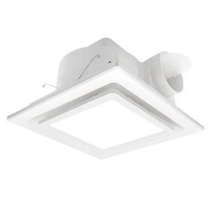 Ventilador de escape de baño con luz, panel de 9,8 pulgadas, 6000K 12W LED cuadrado, 117cfm 0,7... - Imagen 1 de 6