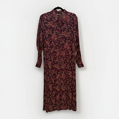 Vintage Eddie Bauer Fall Floral Cottagecore Shirt Dress Womens XL Button Front - Image 1 of 4