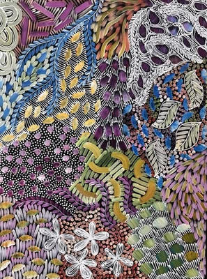 Karen Bird Ngale 💕Arte aborígene certificado de autenticidade fornecido 92cm X 76cm KB10N-A - Imagem 1 de 4