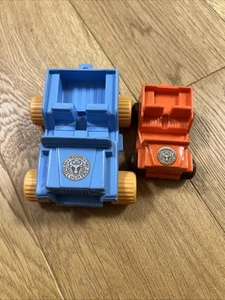 Sweden Blue & Orange Jeeps Avon Wild Country Logo Viking Plastic Miniature Vtg - Picture 1 of 12