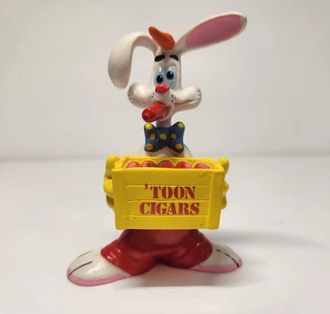 1987 Disney Roger Rabbit Movie Yellow Toon Cigars Box 3.25" PVC Action Figure Cover