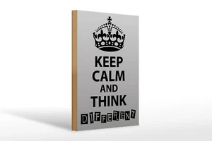 Holzschild Spruch 20x30 cm Keep Calm think different Deko Schild wooden sign - Picture 1 of 5