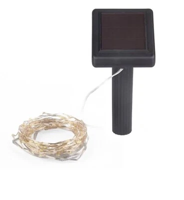 Hunnykome уличный 20 футов Светодиодная гирлянда на солнечных батареях/100 синих и белых светодиодов - Изображение 1 из 4