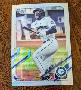 2021 Topps Chrome Evan White Refractor Rookie Card RC #61 Seattle Mariners - Picture 1 of 2
