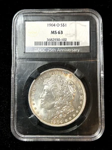 1904-O Morgan Silberdollar NGC (MS 63) **NGC 25th Anniversary Halter** - Bild 1 von 4