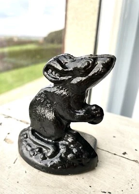 Vintage Rustic Metal Cast Iron Mouse Door Stop Wedge Stopper - Image 1 of 4