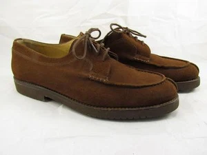 Valentino Boutique schokoladenbraunes Wildleder geteilte Zehenpartie Herren Oxfordds Italien 9,5 D EUC - Bild 1 von 11