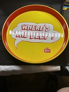 Vintage 1984 Wendy's " Where's The Beef" Logo Metal Tray in Fabulous condition - Picture 1 of 16