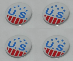 SET OF 4 U.S. MAGS VINTAGE WHEEL RIM CENTER CAP STICKERS LOGO 1-7/16" DIA 36MM - Picture 1 of 1