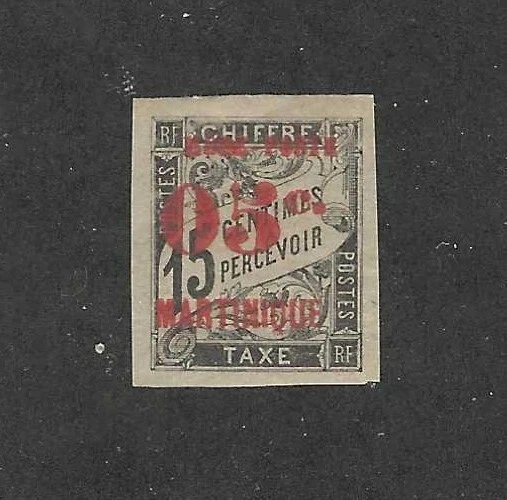 MARTINIQUE - 27 VAR - MH - 1891 - ERROR - MISSING "TI" FROM "TIMBRE POSTE" O/P - Image 1 of 1