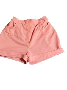 1980s KMART Baby Pink  HOT PANTS  shorts waist 28 inches polyester  MED (415K) - Picture 1 of 8