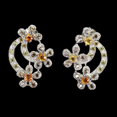 Orecchini In Argento Sterling 925 Con Zaffiro Rotondo Gemma Di Zaffiro 3mm - Immagine 1 di 4