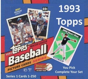 1993 Topps Baseball Singles | #1-250 | You Pick | Complete Your Set