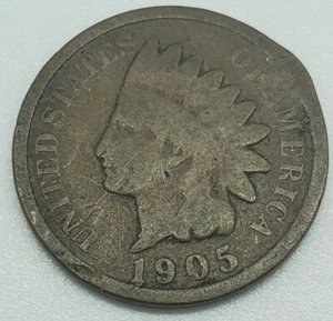 1905 Indian Head Cent Penny US Coin #201 - Picture 1 of 2