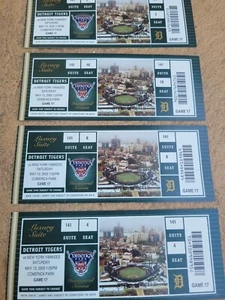 4x 2000 NEW YORK YANKESS at Detroit Tigers Full Ticket Comerica Park Inaugural  - Picture 1 of 4