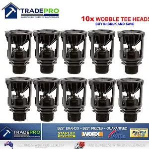 10x Wobble Tee Pro Water Efficient Head Top Only Sprinkler Aust Made 2520609 - Picture 1 of 5