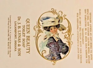 Antikes WC Seifen Etikett - Vintage Victorian Lady Wrapper Original NOS 1900er - Bild 1 von 5