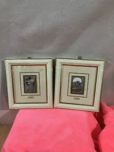 Pair Framed MORONI Pierrot Clown Picture MIDA Sterling Silver 925 - Picture 1 of 4