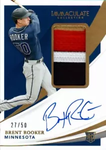 2021 Panini Immaculate Collection BRENT ROOKER Jersey Patch Autograph #'d/50 - Picture 1 of 2