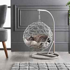 Pets Hanging Egg Chair - Grey Cat Calming Soft Comfy Warm Nest Sleep