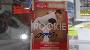 Tarjeta de contendientes de playoffs 2008 firmada por Vance Worley Philadelphia Phillies certificado de autenticidad RC - Imagen 1 de 1
