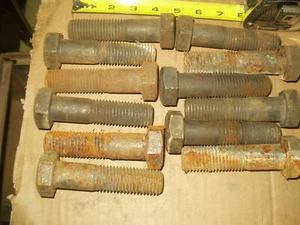 (12) Hex Head 1"-8 x 4" Grade 8 Bolts Black Oxide Cap Screw Partial Thread - Picture 1 of 3