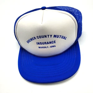 Gorra Bremer County Mutual Insurance Waverly Iowa azul malla Snapback B15D - Imagen 1 de 5