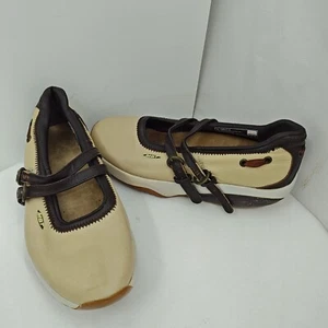 MBT Womens US 8.5 Mary Jane Rocker Shoes Ivory Brown Leather - Picture 1 of 8