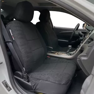 For Honda Accord Car Seat Covers Front Set Soft Warm Black Faux Sheepskin 2pcs - Picture 1 of 4
