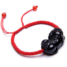 Feng Shui Obsidian Pi Yao / Pi Xiu Xie bracelet amulet for wealth and good luck