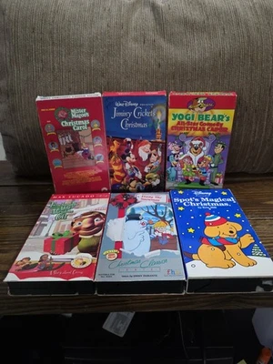 Lot Of 6 Vintage Christmas VHS - Kids Cartoons - Image 1 of 4