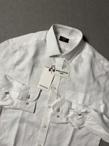 Camisa UNTUCKit Para Hombres S Blanca Vin Santo Resistente a Arrugas Calce Relajado Lino Nueva con Etiquetas - Imagen 1 de 10