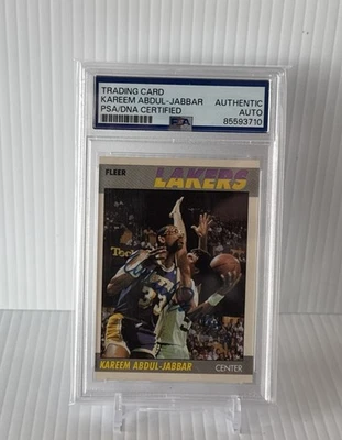 1987-88 Fleer Kareem Abdul-Jabbar #1 Auto PSA/DNA Lakers - Image 1 of 2